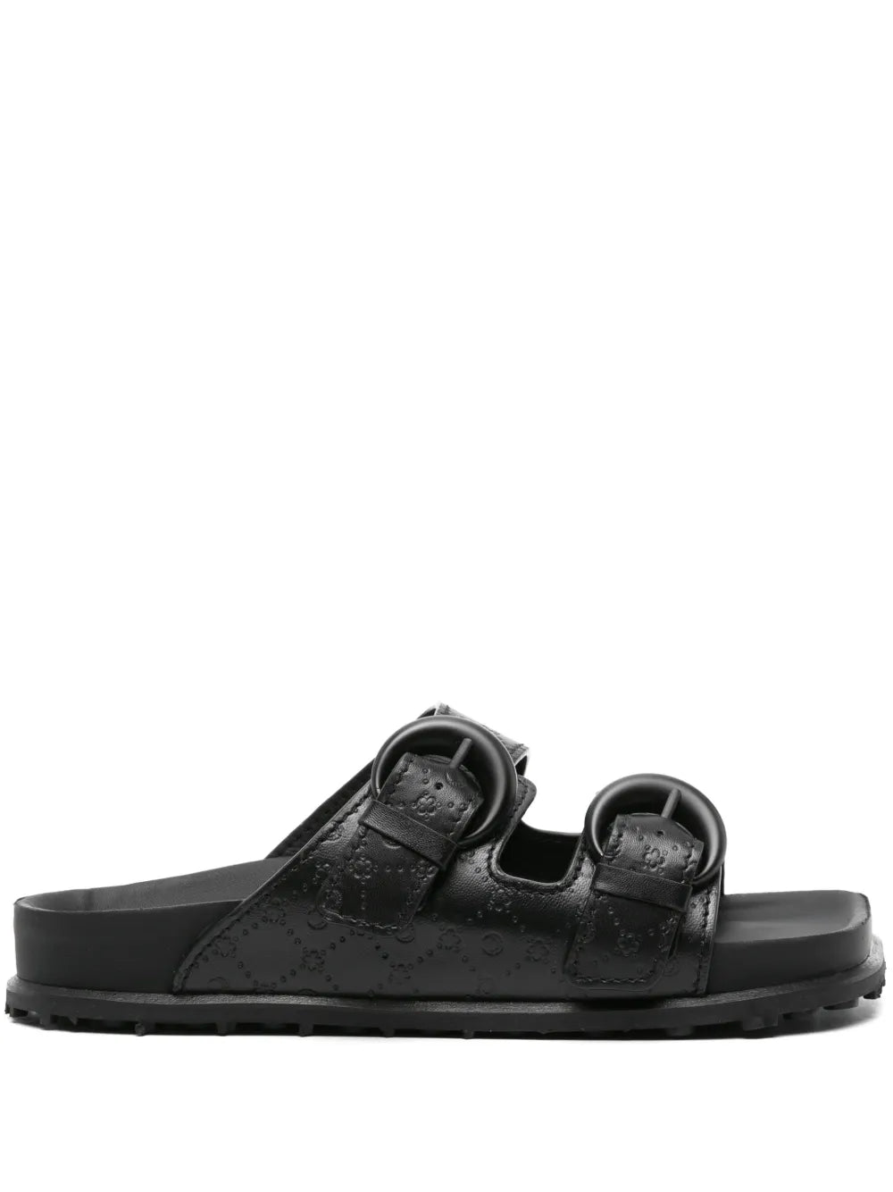 Marine Serre Moonogram-embossed leather slides