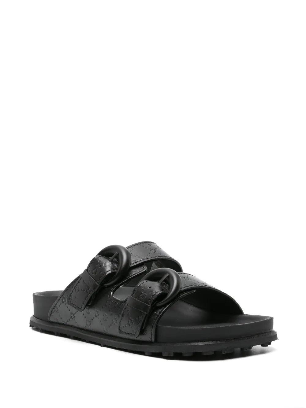 Marine Serre Moonogram-embossed leather slides