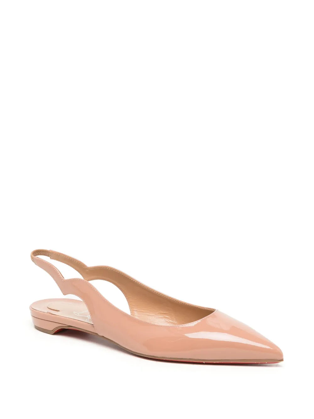 Christian Louboutin patent-finish leather ballerina shoes