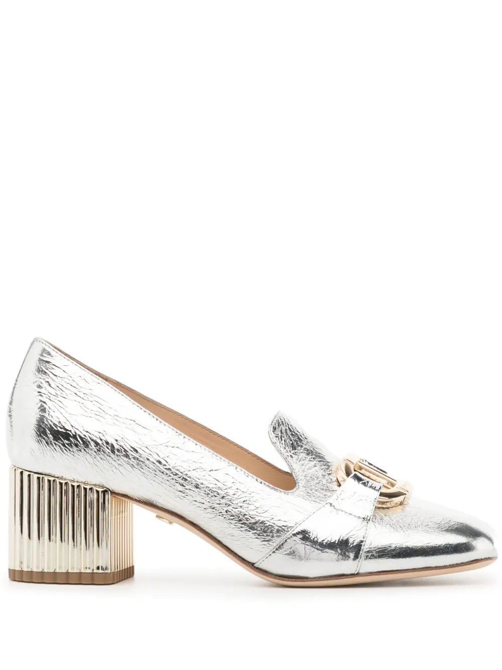 Dee Ocleppo Michelle 55mm metallic-effect loafers