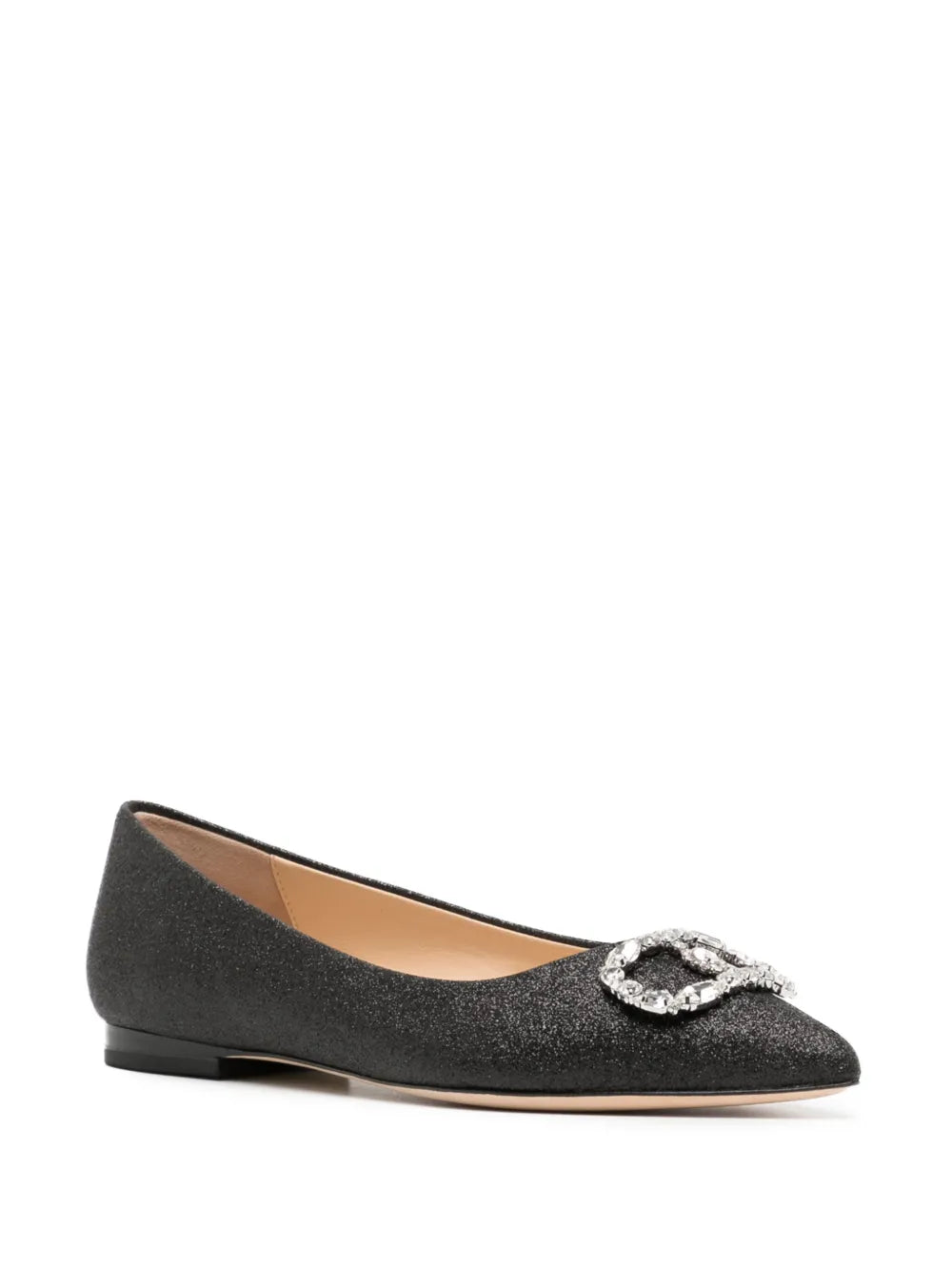Dee Ocleppo crystal-embellished  leather ballerina shoes