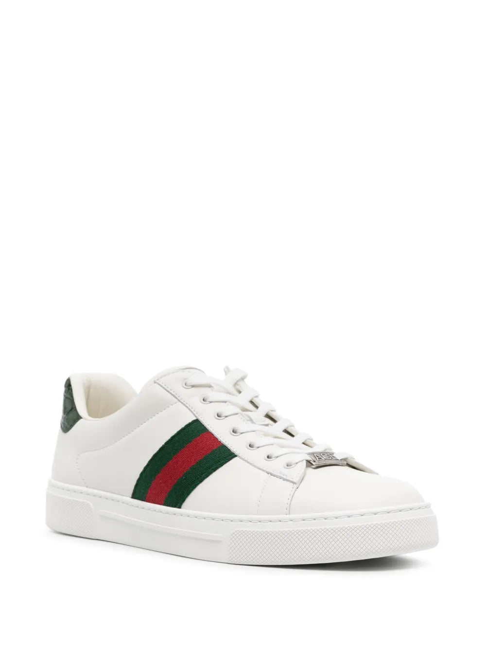 Gucci Ace Web-stripe leather sneakers