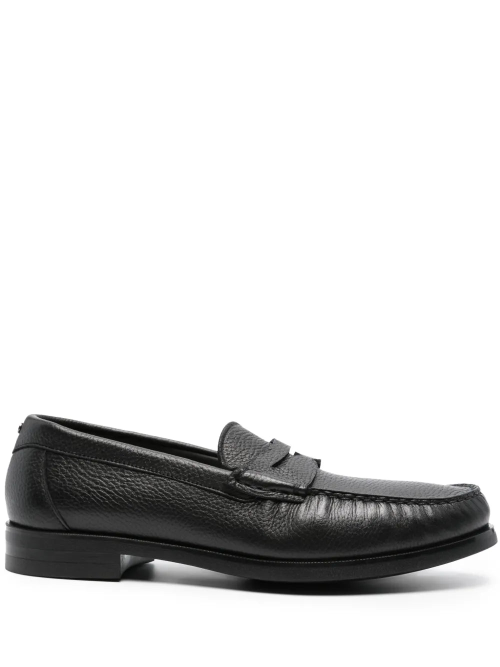 Canali grained-texture almond-toe loafers