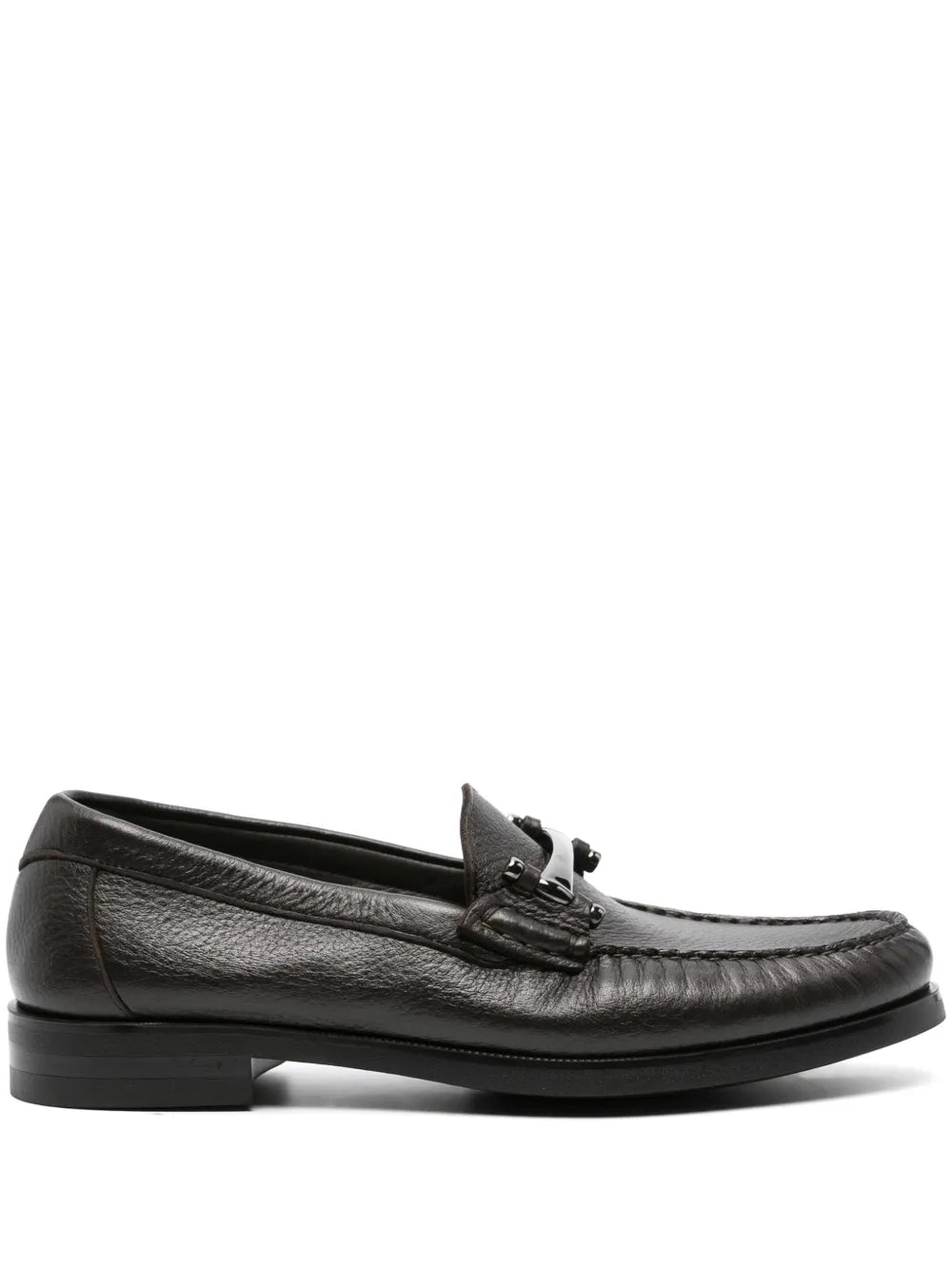 Canali round-toe leather loafers