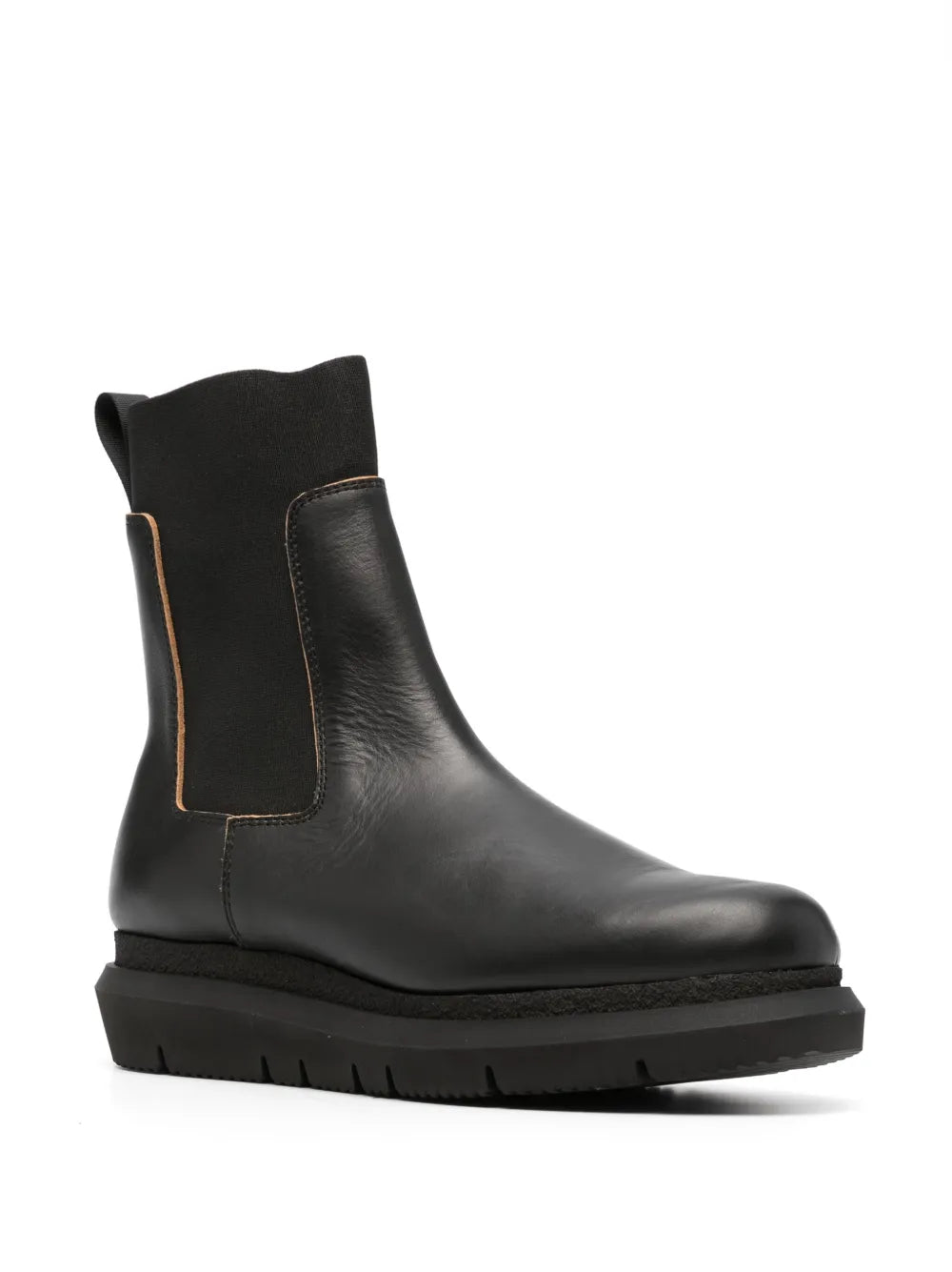 sacai round-toe leather boots