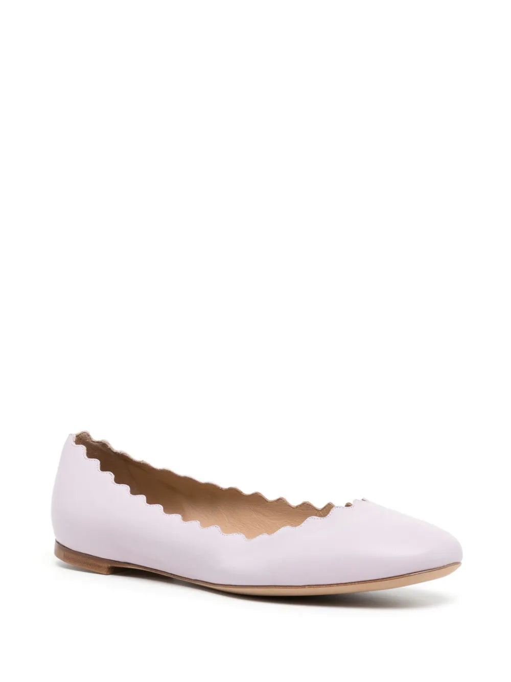 Chloé Lauren scallop-edge leather ballerina shoes