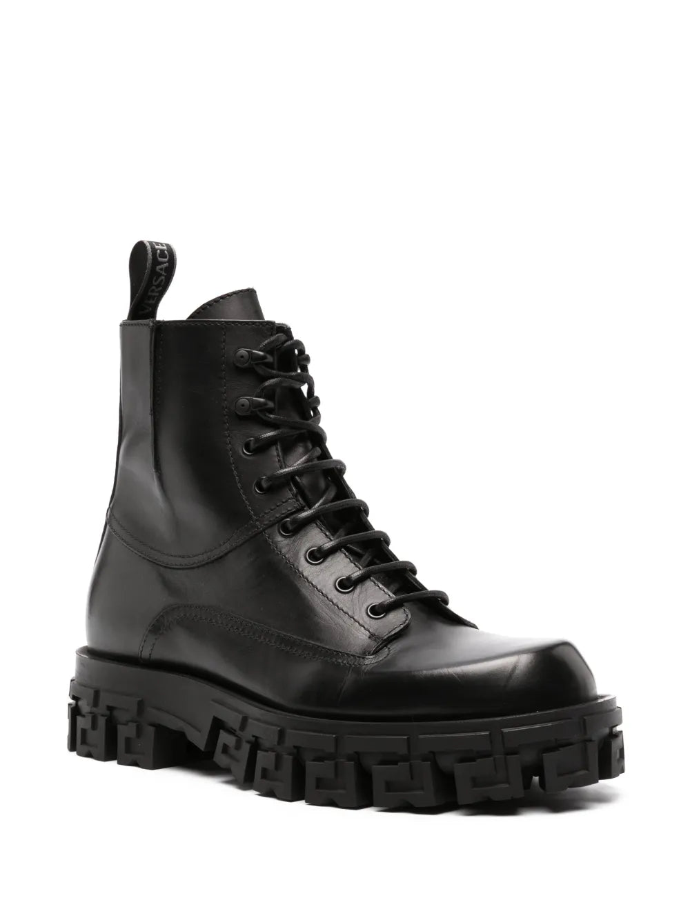 Versace Greca Portico leather boots
