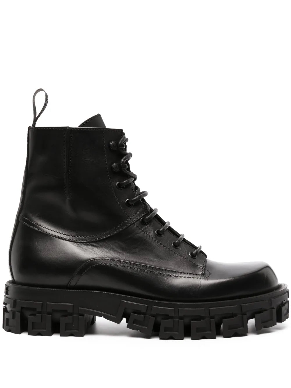 Versace Greca Portico leather boots