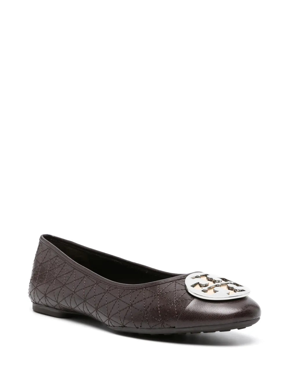 Tory Burch Double T-plaque leather ballerina shoes