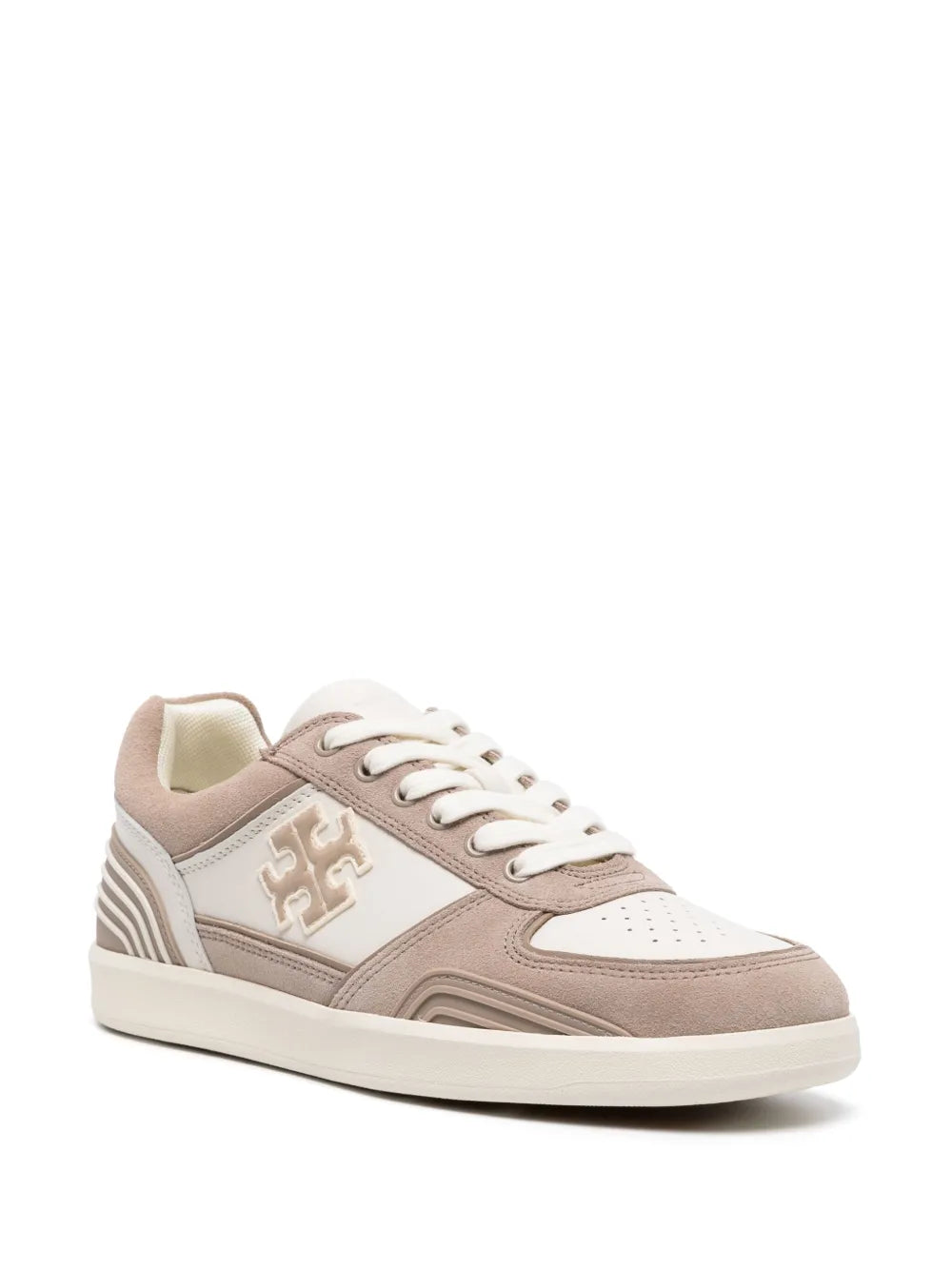 Tory Burch Clover Court panelled suede sneakers