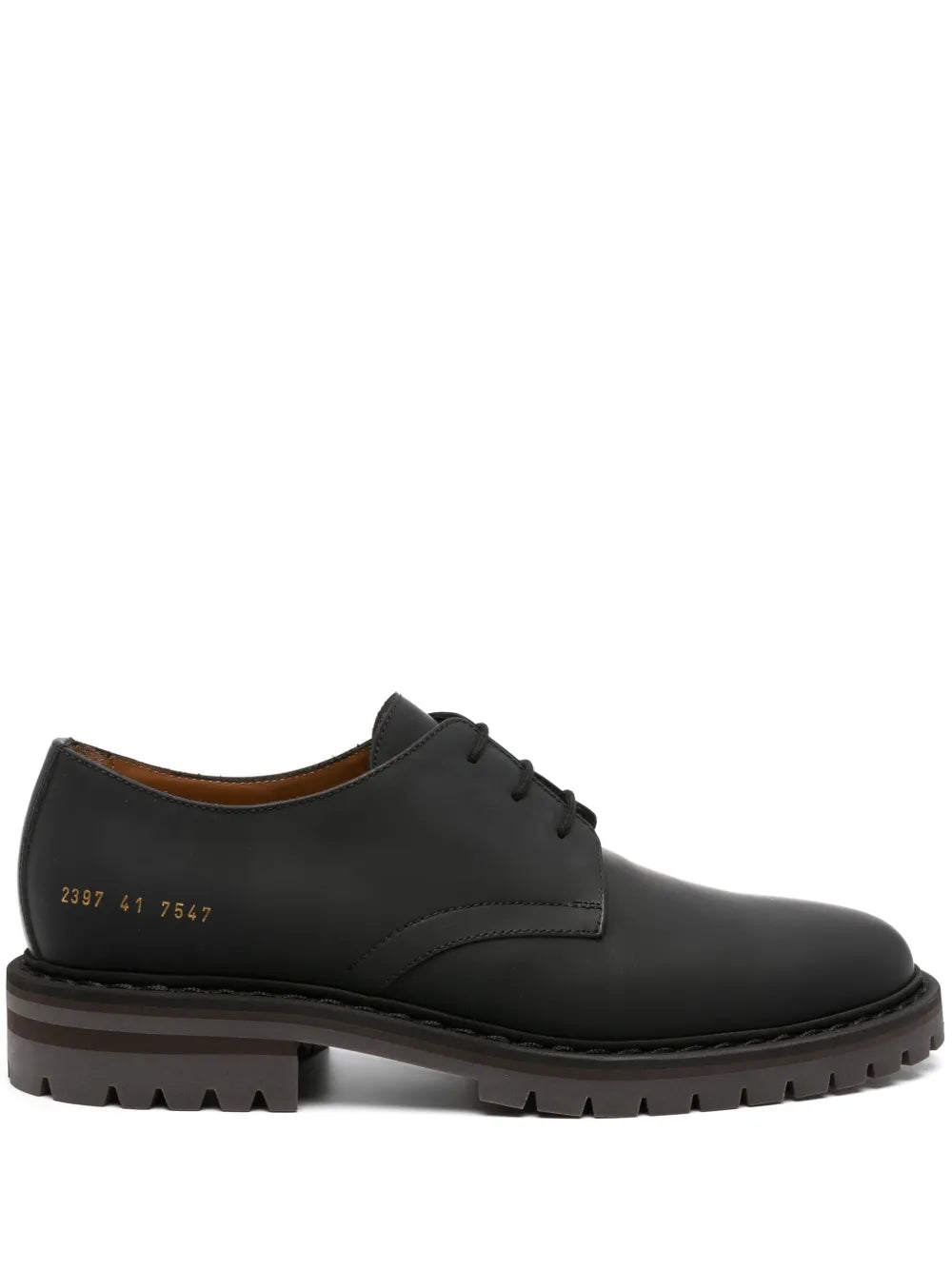 Common Projects serial number-print leather Derby shoes