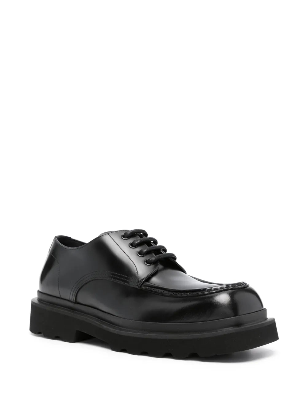 Dolce & Gabbana square-toe leather derby shoes