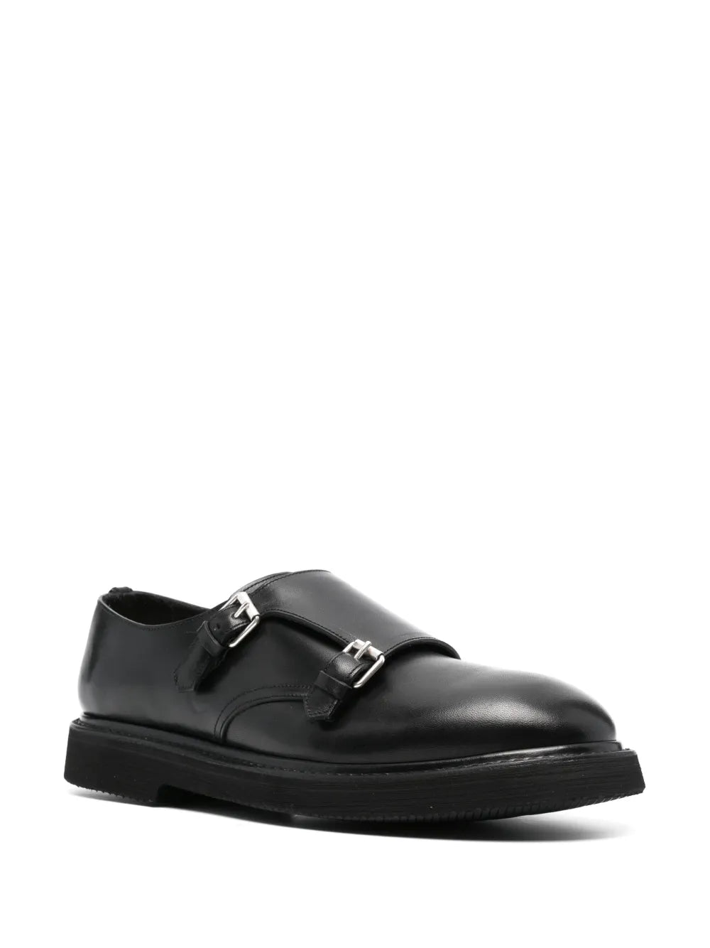 Premiata double-buckle leather monk shoes