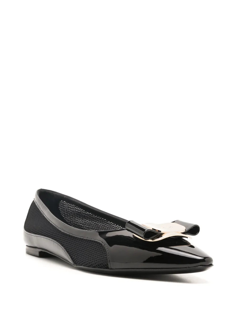 Ferragamo Vara mesh-paneling ballerina shoes