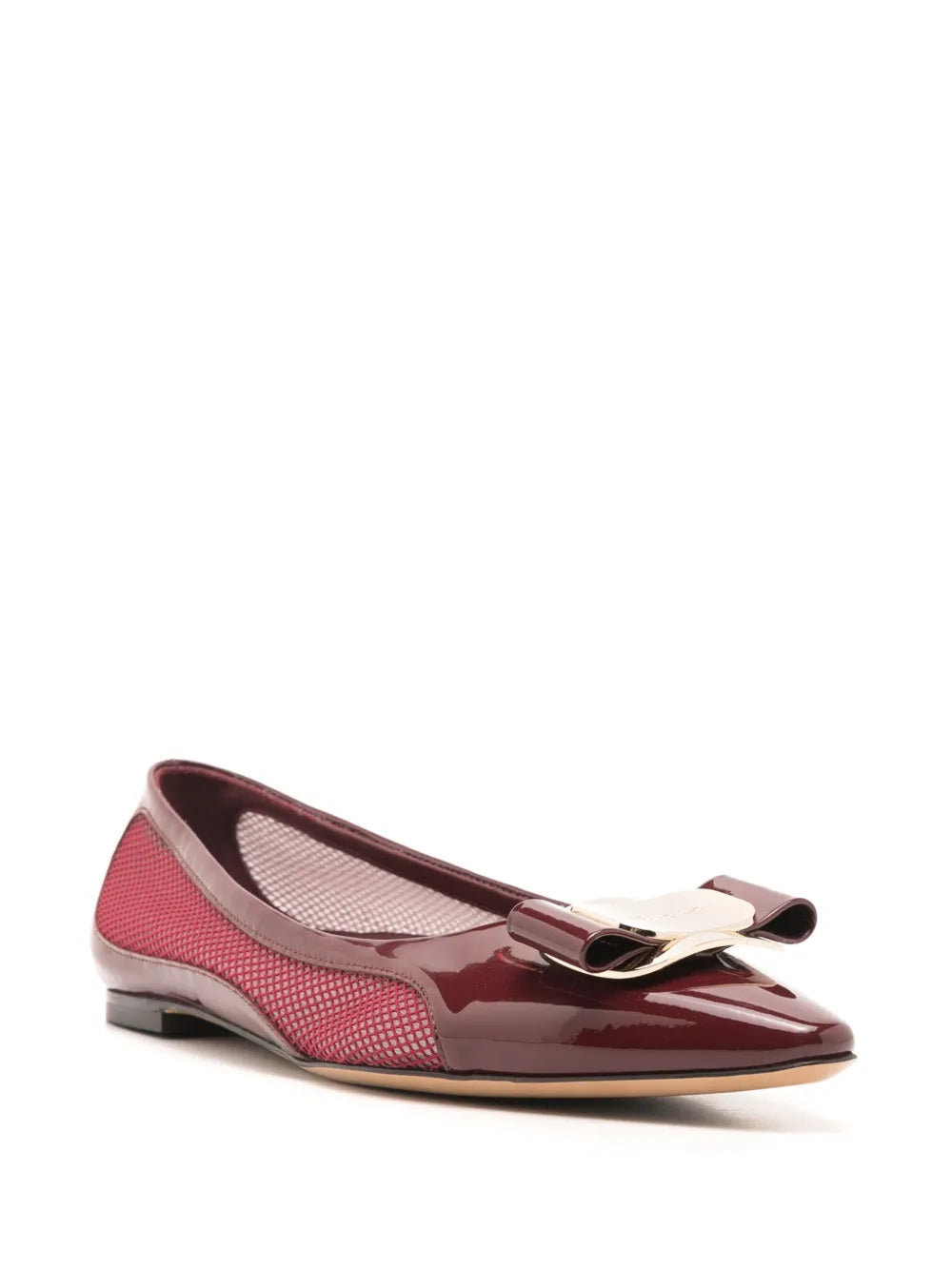 Ferragamo Vara mesh-paneling ballerina shoes