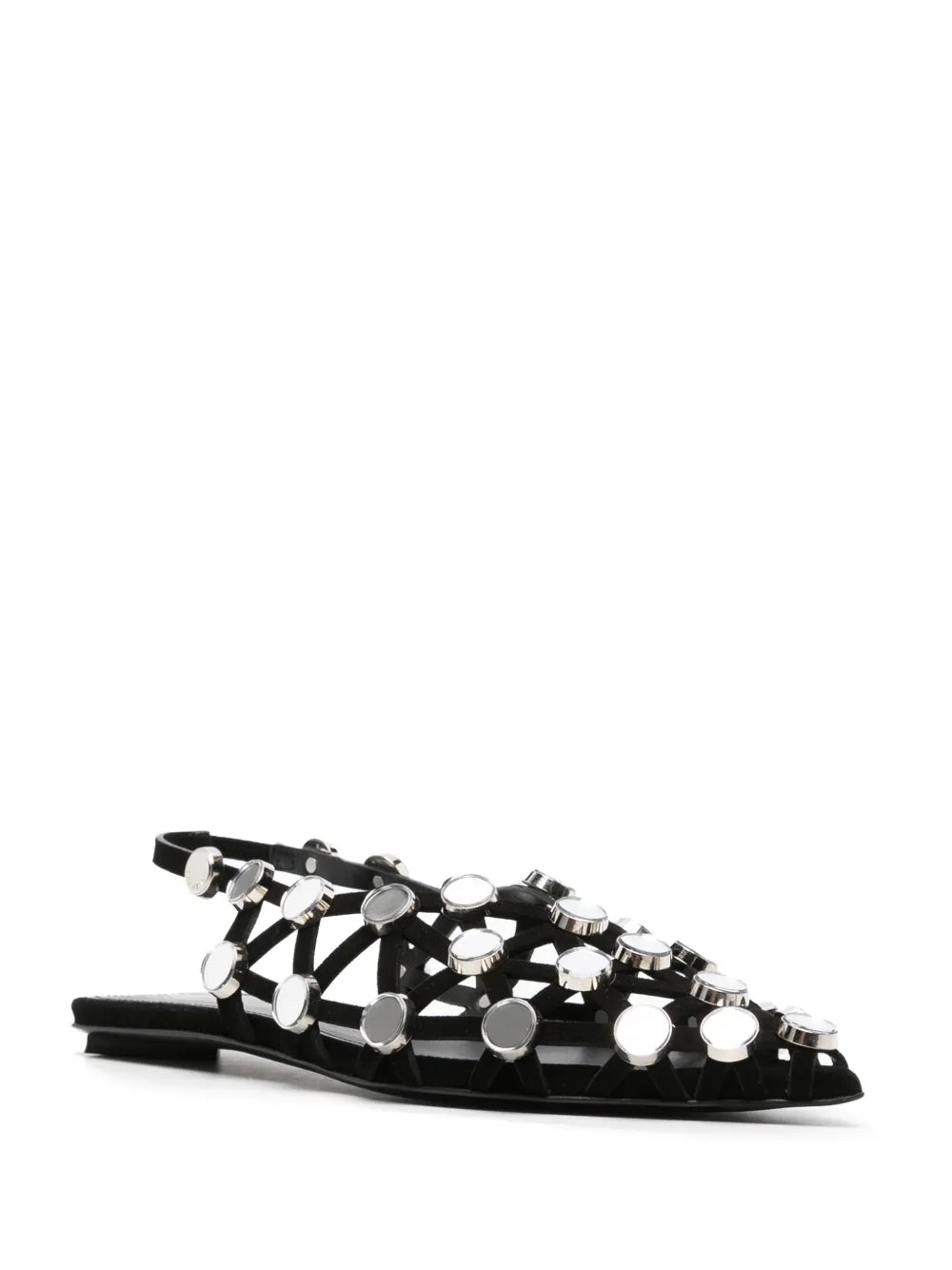 The Attico Grid rhinestone-embellished ballerina shoes