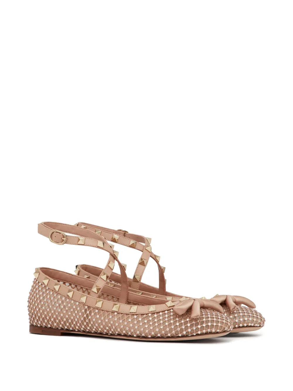 Valentino Garavani Rockstud rhinestone-embellished ballerina shoes