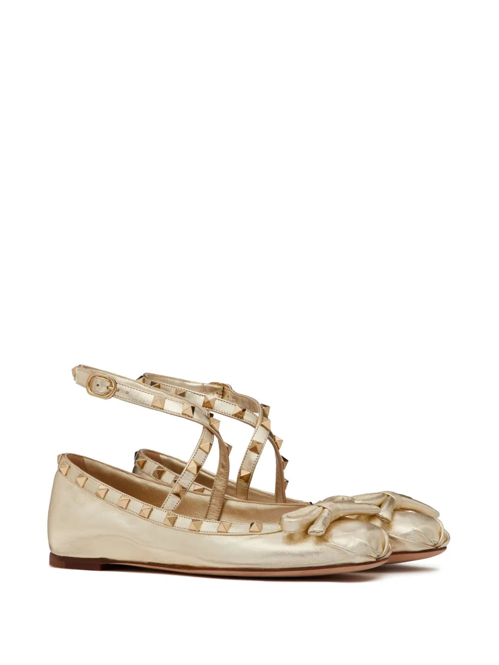 Valentino Garavani Rockstud leather ballerina shoes