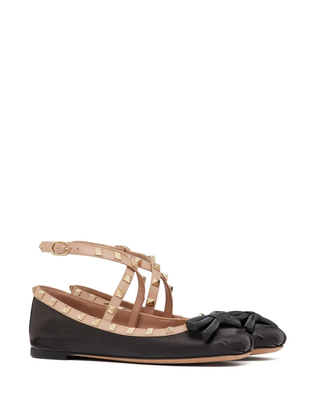 Valentino Garavani Rockstud leather ballerina shoes