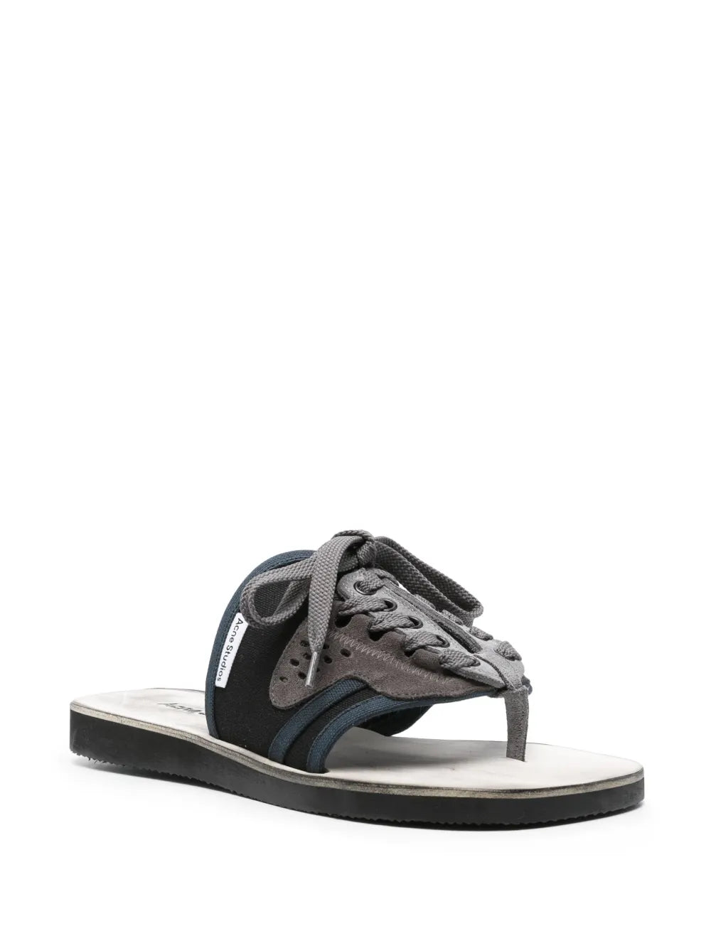 Acne Studios panelled lace-up flip flops