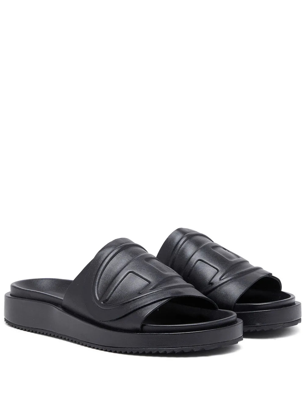 Diesel Sa-Slide D Oval W logo-embossed slides