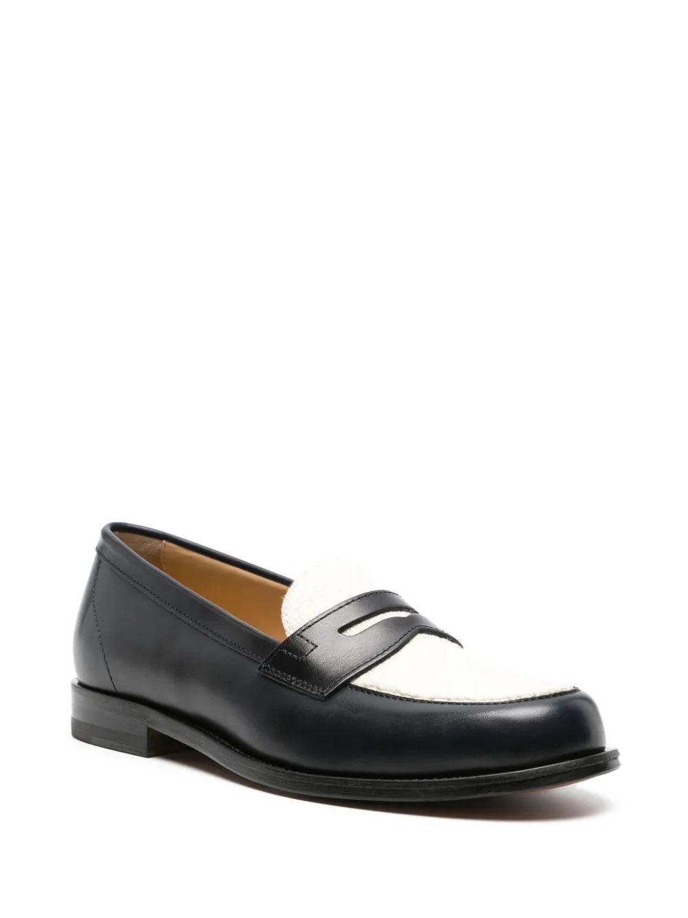 Scarosso two-tone leather loafers
