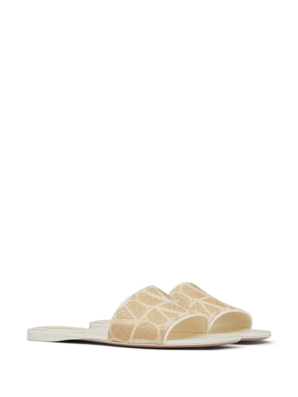 Valentino Garavani Toile Iconographe raffia slides