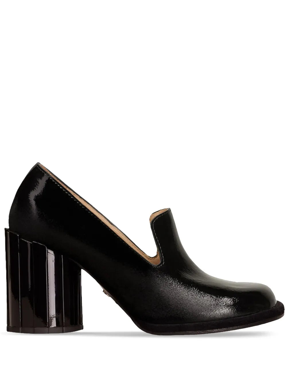 AMI Paris round heel patent-leather loafers