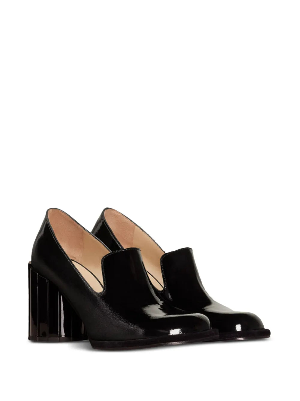 AMI Paris round heel patent-leather loafers