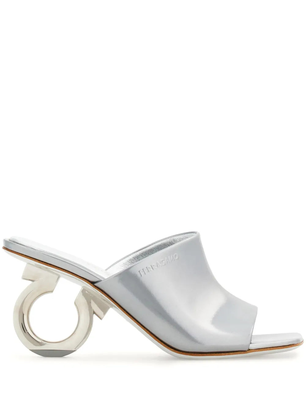Ferragamo Elina 70mm patent leather slides