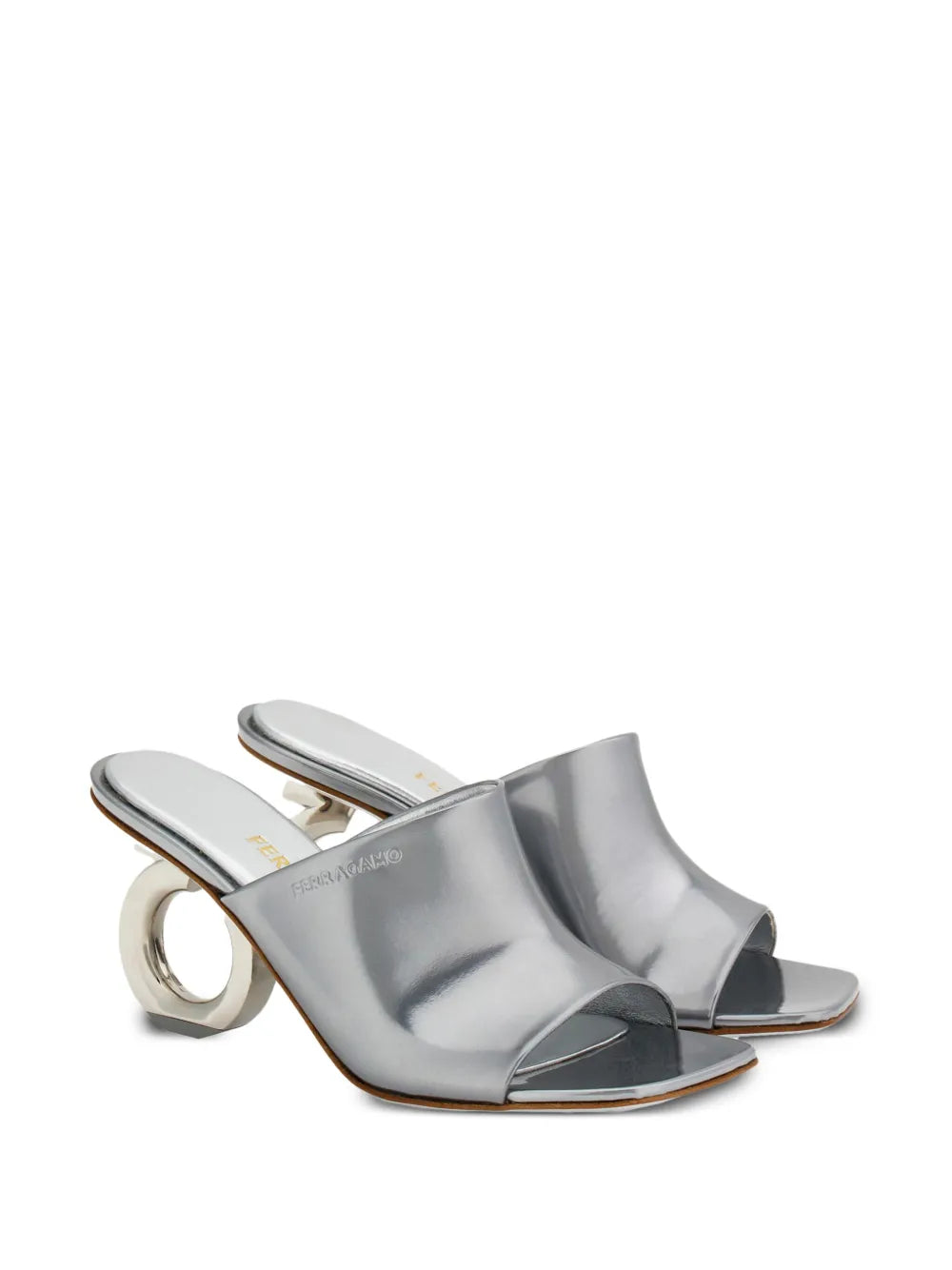 Ferragamo Elina 70mm patent leather slides