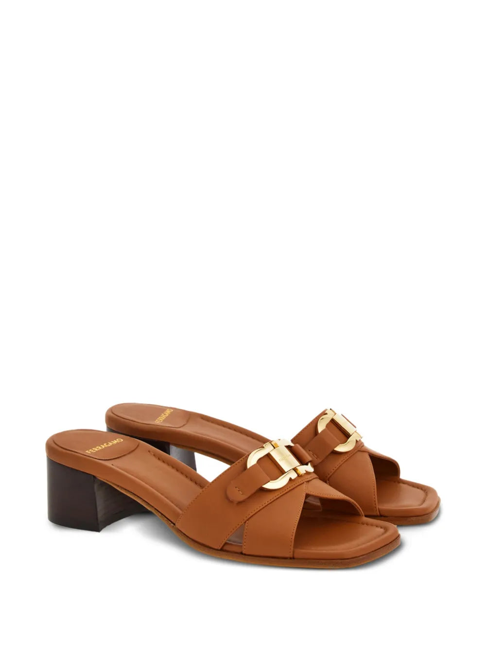 Ferragamo 40mm Gancini-buckle leather slides