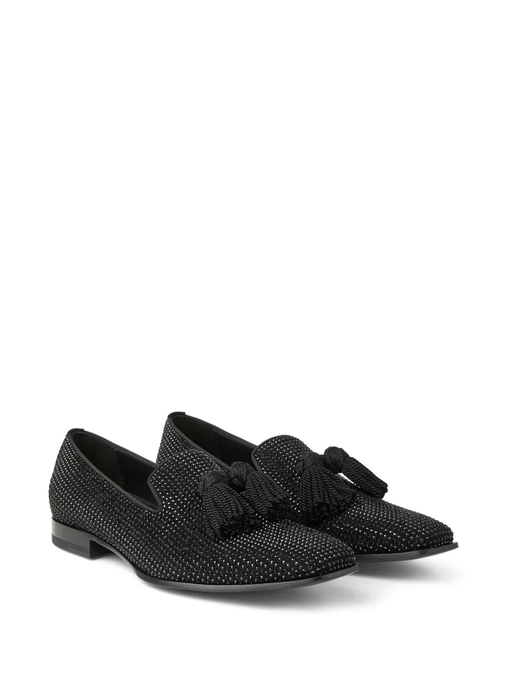 Jimmy Choo Foxley crystal-embellished suede slippers
