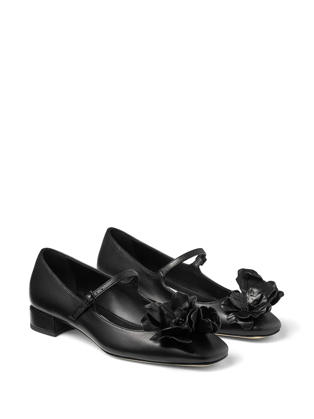 Jimmy Choo Rosa floral-appliqué ballet pumps