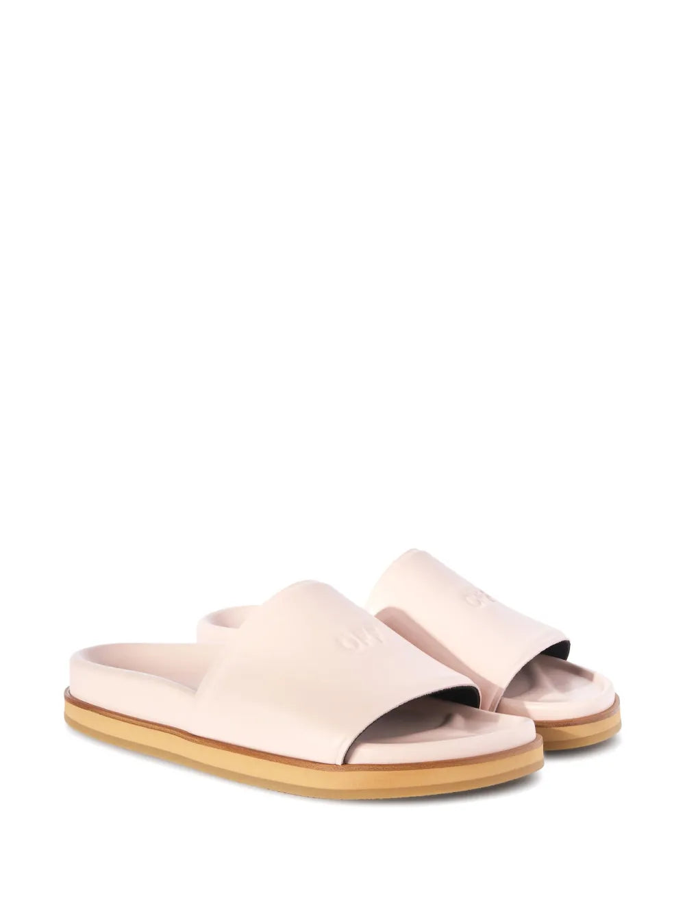 Off-White logo-stamp leather slides
