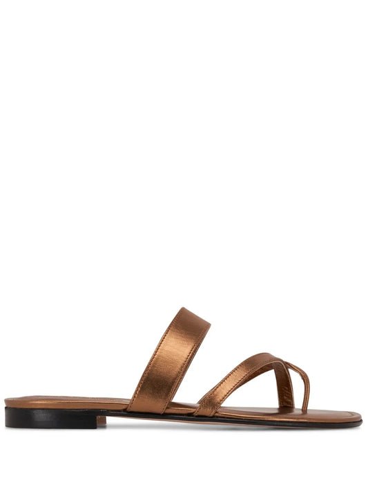 Manolo Blahnik Susa multi-strap metallic slides