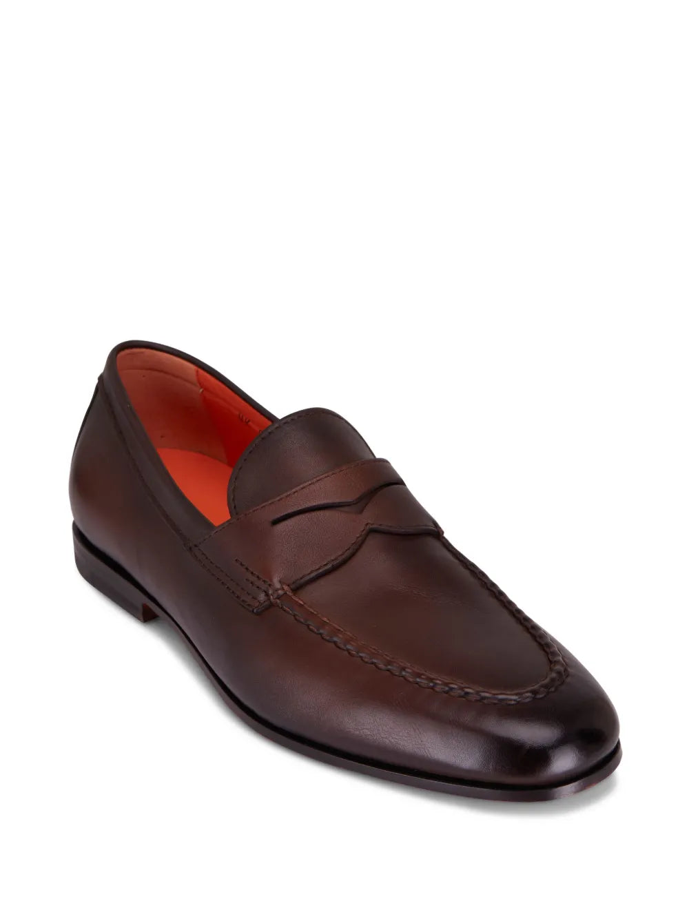Santoni leather penny loafers