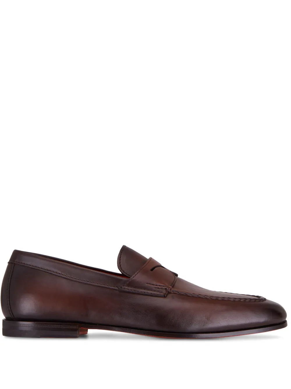 Santoni leather penny loafers