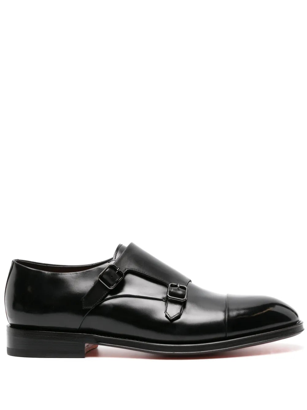 Santoni double-buckled patent-leather shoes