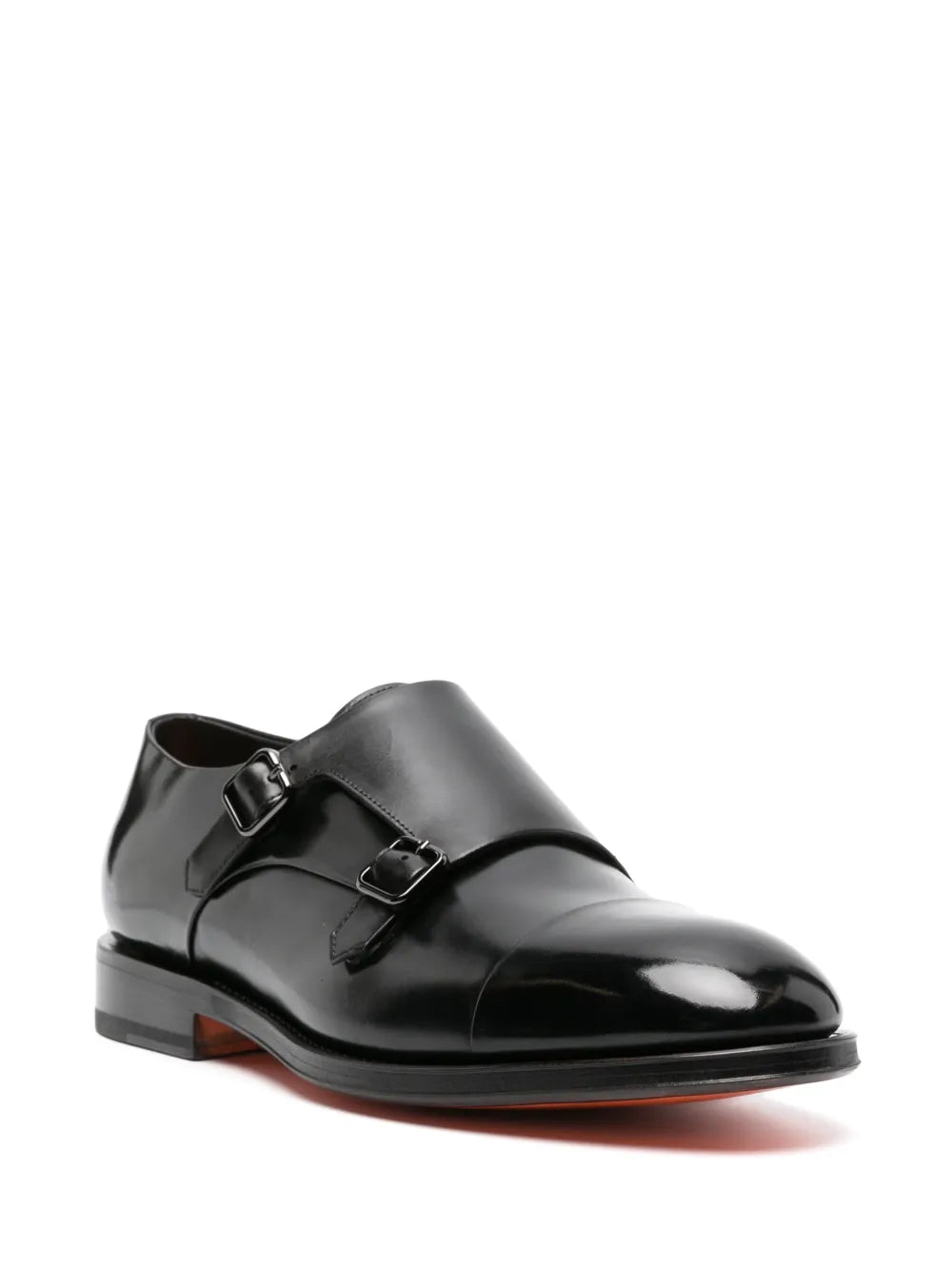 Santoni double-buckled patent-leather shoes