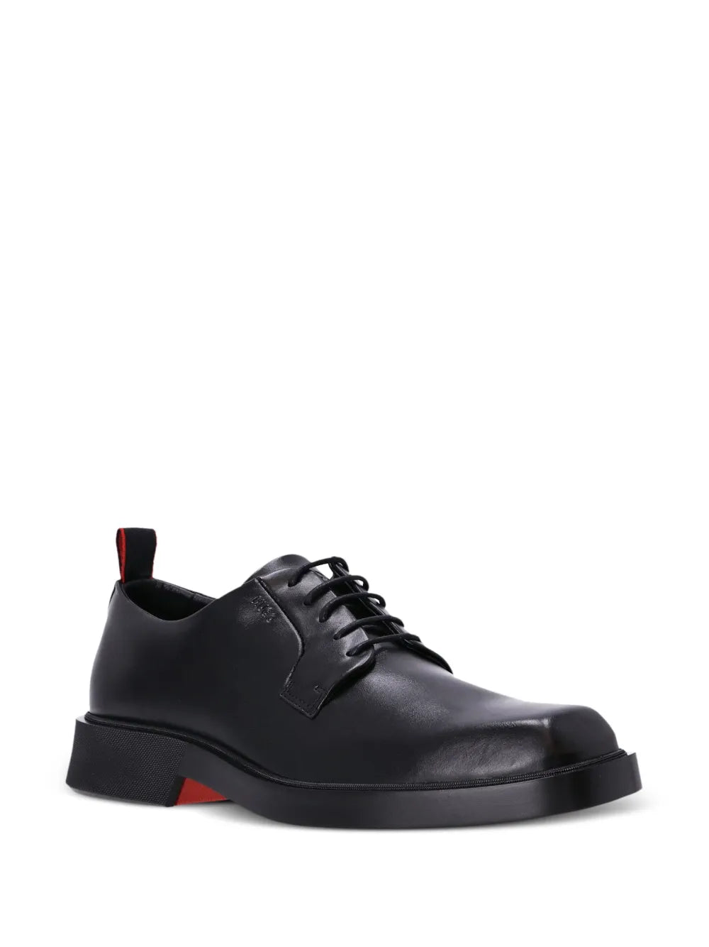 HUGO logo-debossed leather monk shoes