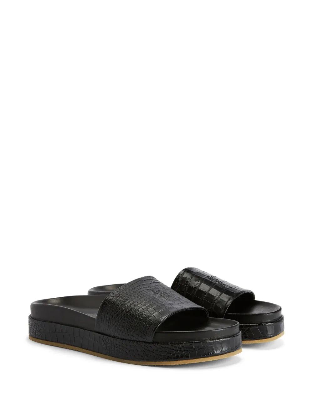 Giuseppe Zanotti GZ-Indi crocodile-embossed slides