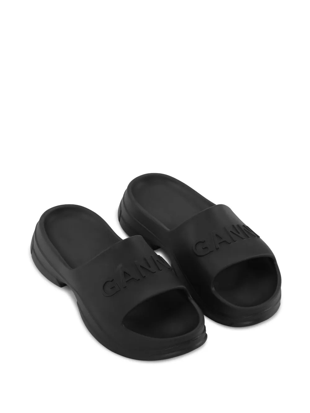 GANNI logo-embossed chunky slides