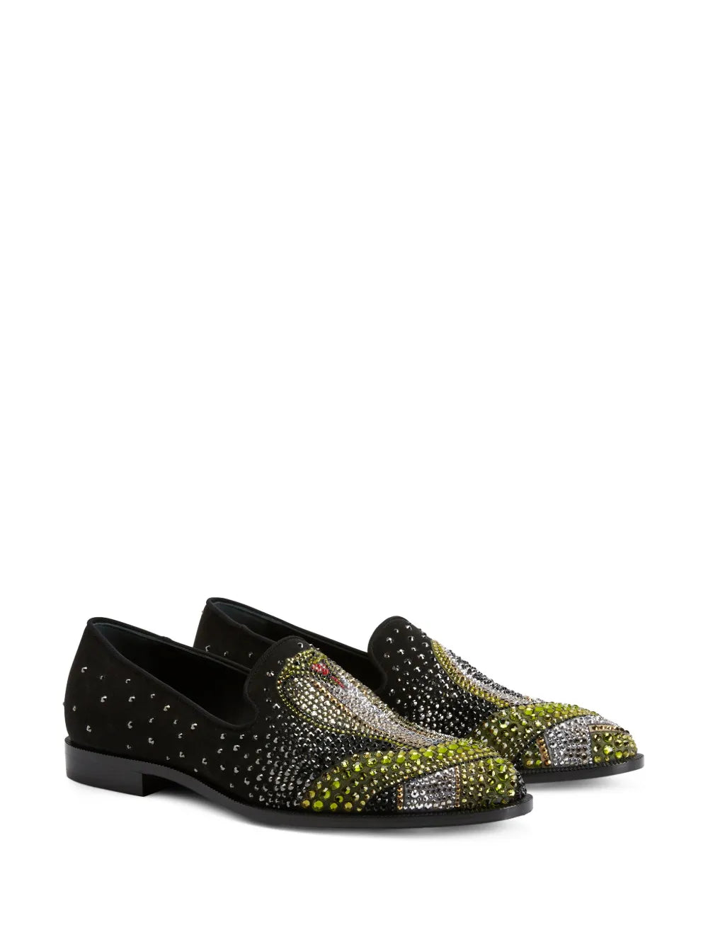 Giuseppe Zanotti Python crystal-embellished loafers