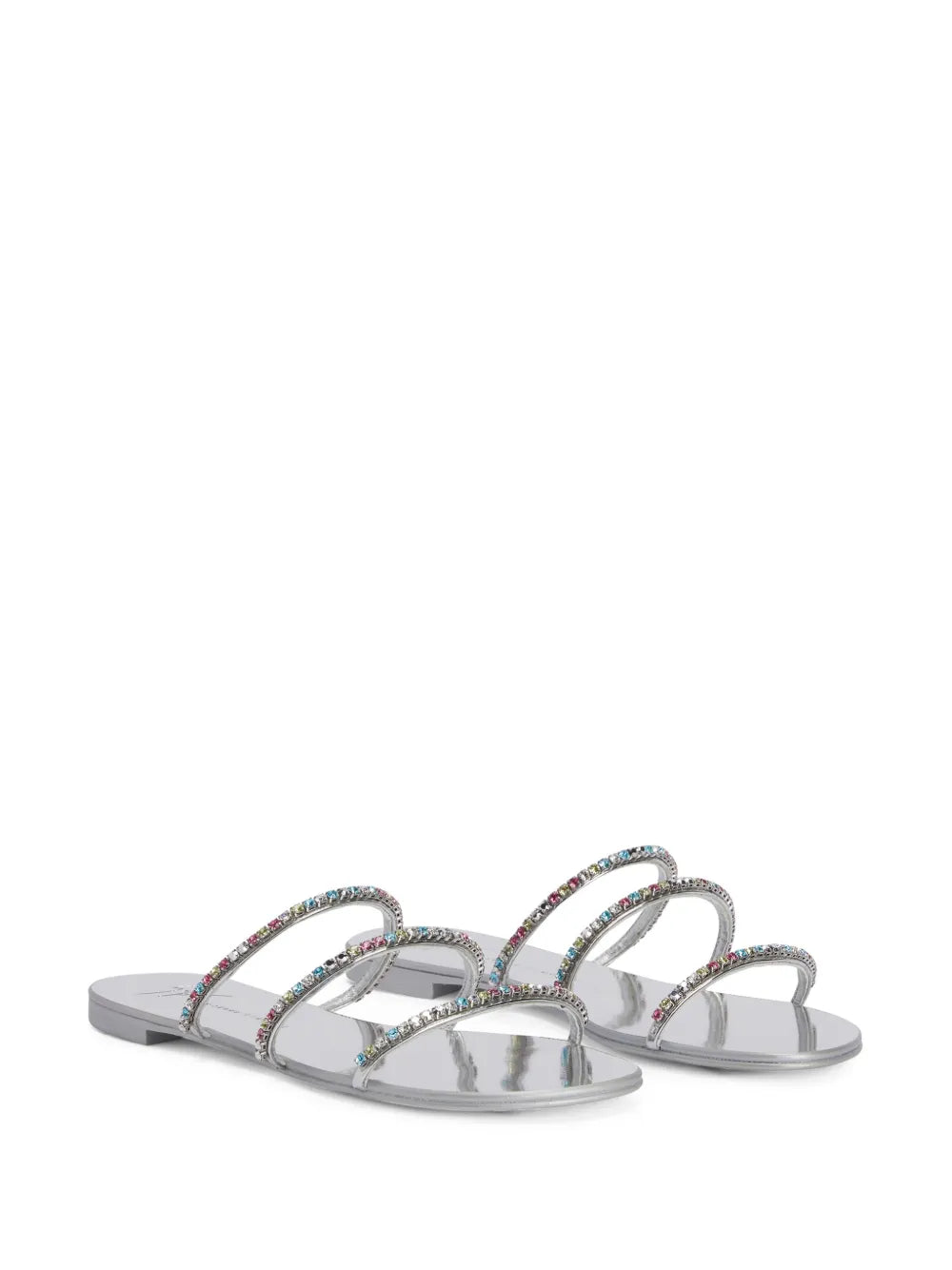 Giuseppe Zanotti Dark Colorful crystal-embellished slides