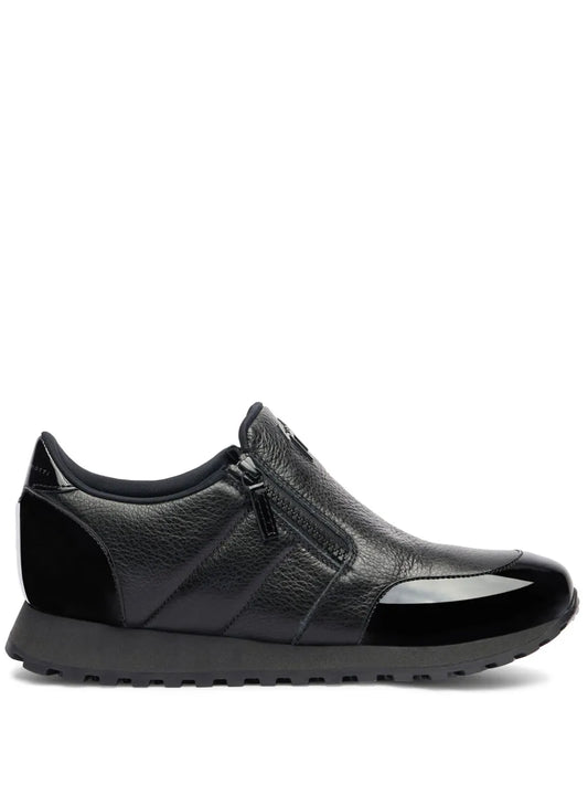 Giuseppe Zanotti Idle Run grained leather zip-up loafers