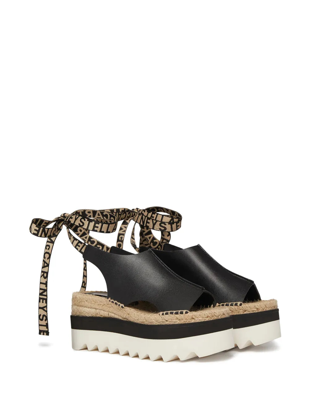 Stella McCartney Gaia logo-ribbon platform espadrilles