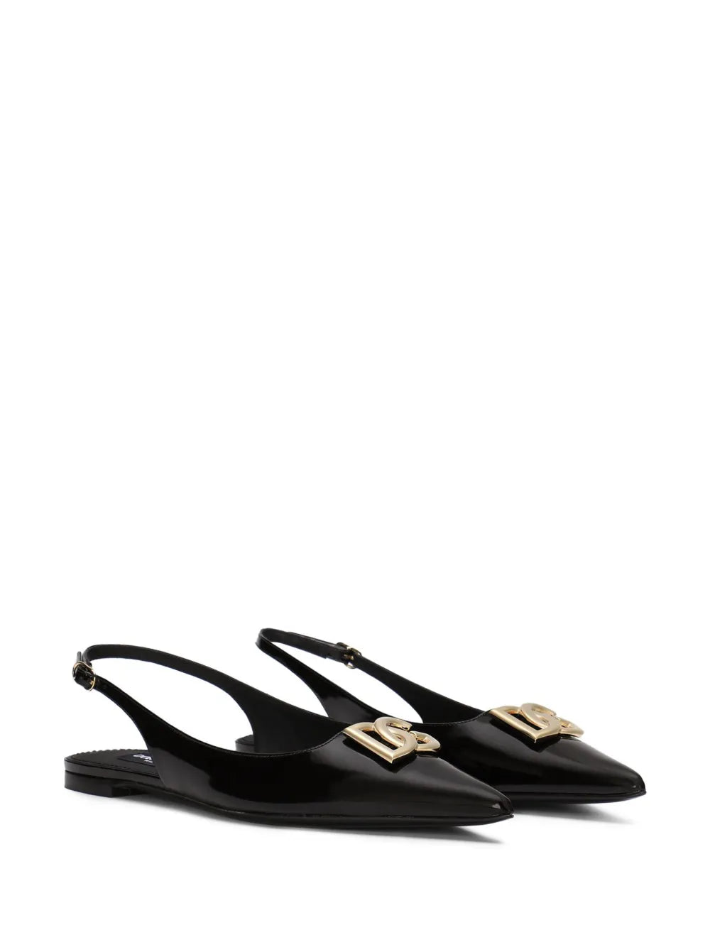 Dolce & Gabbana DG logo-plaque slingback ballerina shoes