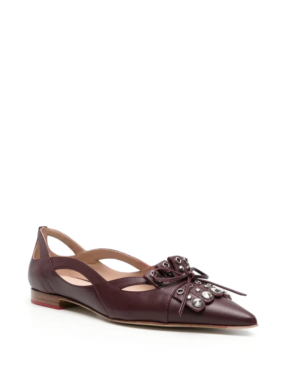 Scarosso Cherry leather ballerina shoes