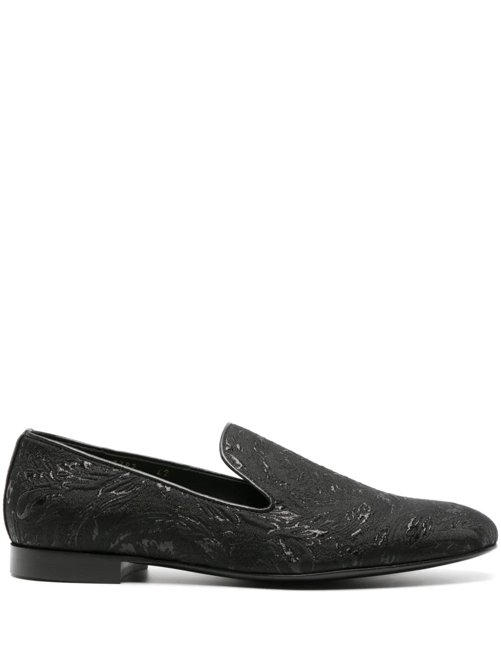Versace Barocco jacquard leather slippers